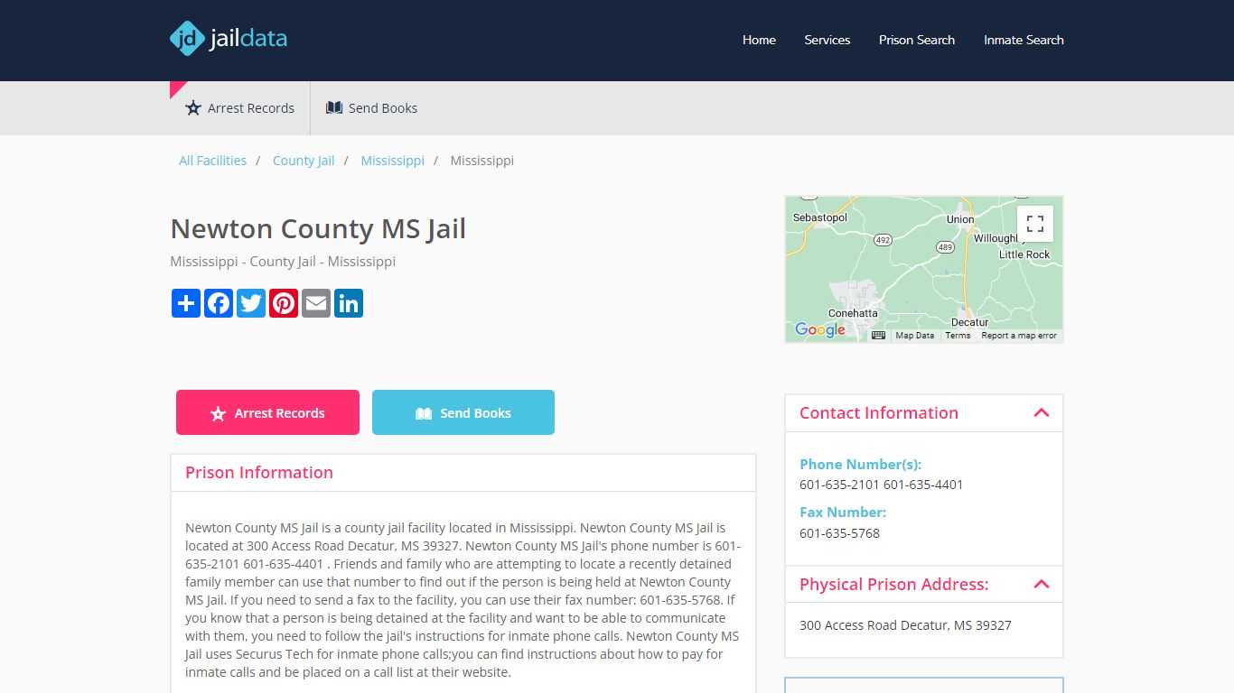 Newton County MS Jail Inmate Search and Prisoner Info - Decatur, MS